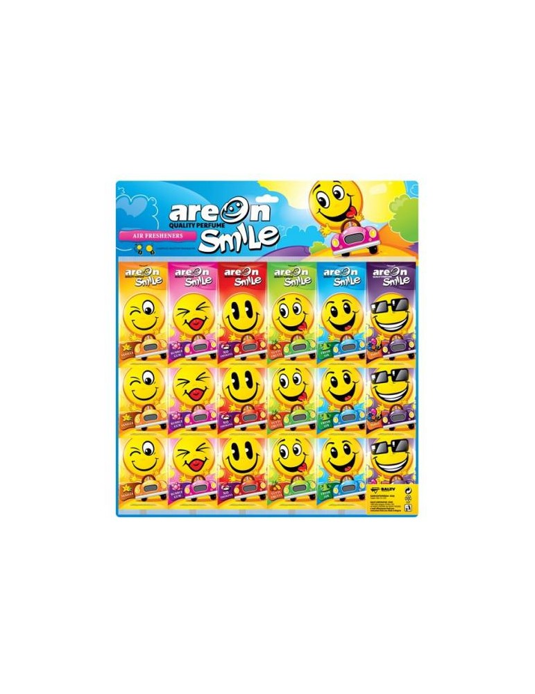 DISPLAY AREON SMILE 72 PC SURTIDO