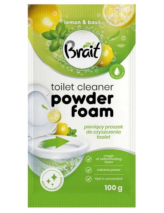 POLVO LIMPIADOR INODORO LEMON Y BASIL BRAIT 100G