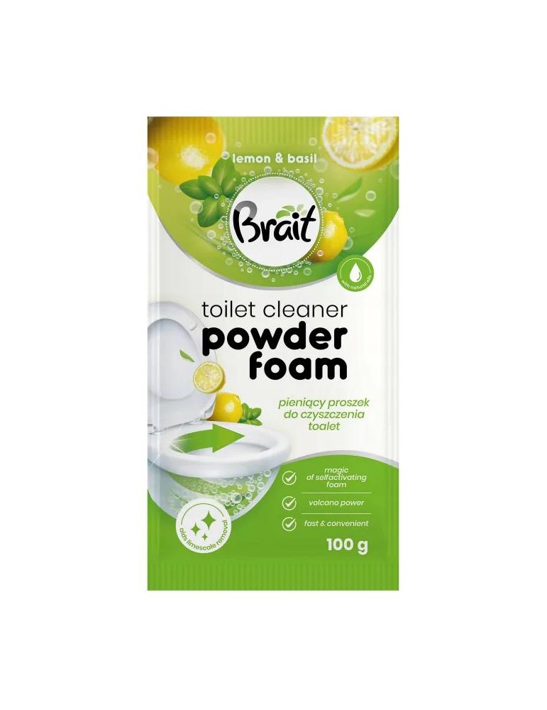 POLVO LIMPIADOR INODORO LEMON Y BASIL BRAIT 3X100G