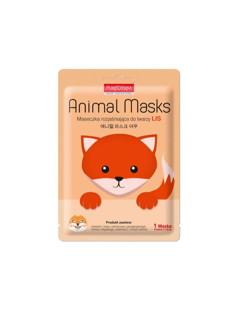 MASCARILLA FACIAL ANIMAL ZORRO 21ML PUREDERM