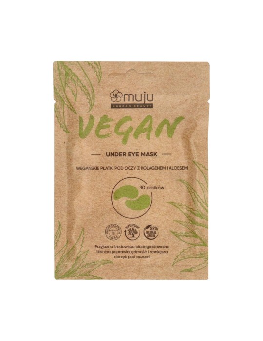 PARCHE OJOS VEGANO CON COLAGENO Y ALOE 30 PZA MUJU