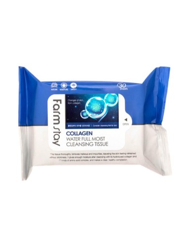 TOALLITAS LIMPIADORAS COLAGENO WATER FULL 30 PZAS