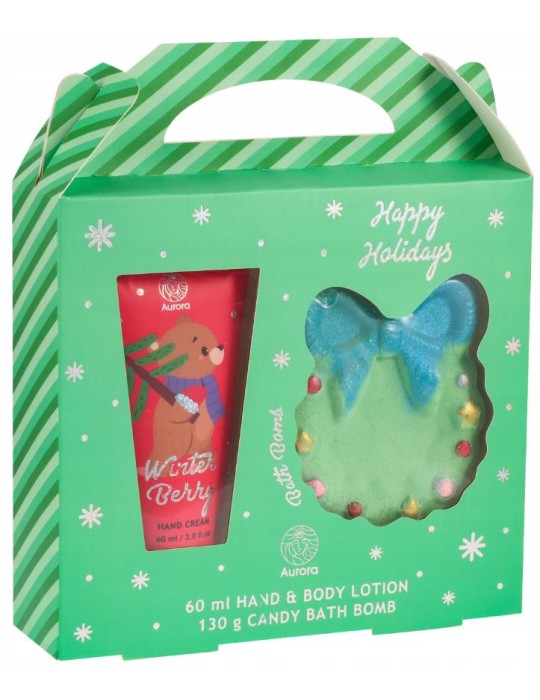 AURORA XMAS GEL DE MANOS Y BOMBA DE BAÑO 