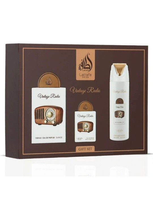 LATTAFA PRIDE VINTAGE RADIO GIFTSET 3 PCS