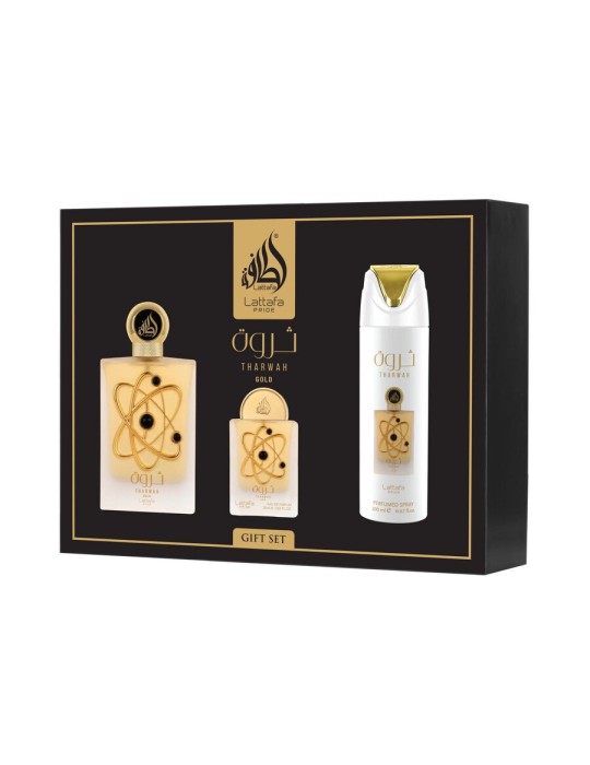 LATTAFA PRIDE THARWAH GOLD GIFTSET 4 PCS